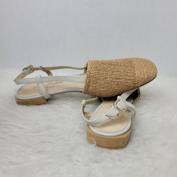 Ana Palma Beige Made In Spain Slingback Flats Sandals Shoes Size 6.5 - Picture 5 of 10